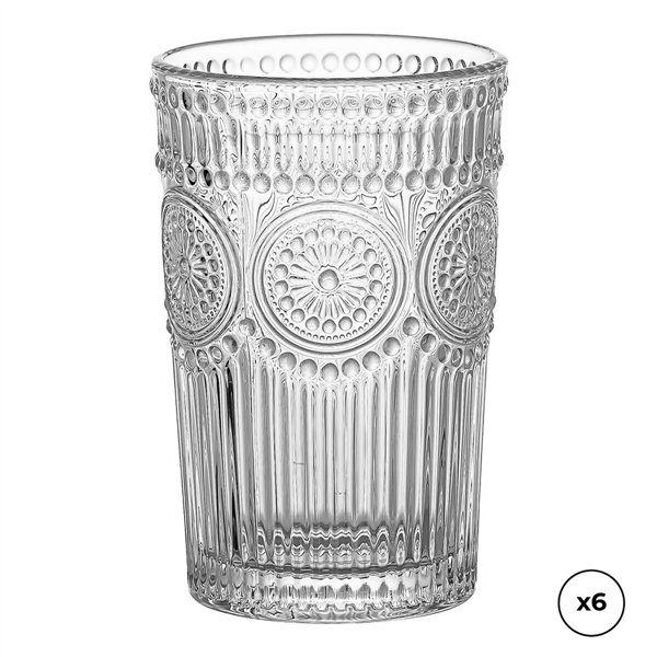 Set of glasses Ovenza Crystal With relief 330 ml 6 Units