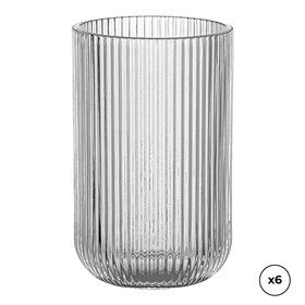 Set of glasses Ovenza Crystal With relief Striped 430 ml 6 Units