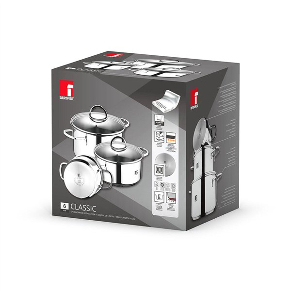 Cookware Bergner Classic Silver 6 Pieces