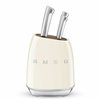 Set of Kitchen Knives and Stand Smeg KBSF02CR Cream