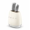Set of Kitchen Knives and Stand Smeg KBSF02CR Cream
