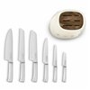 Set of Kitchen Knives and Stand Smeg KBSF02CR Cream