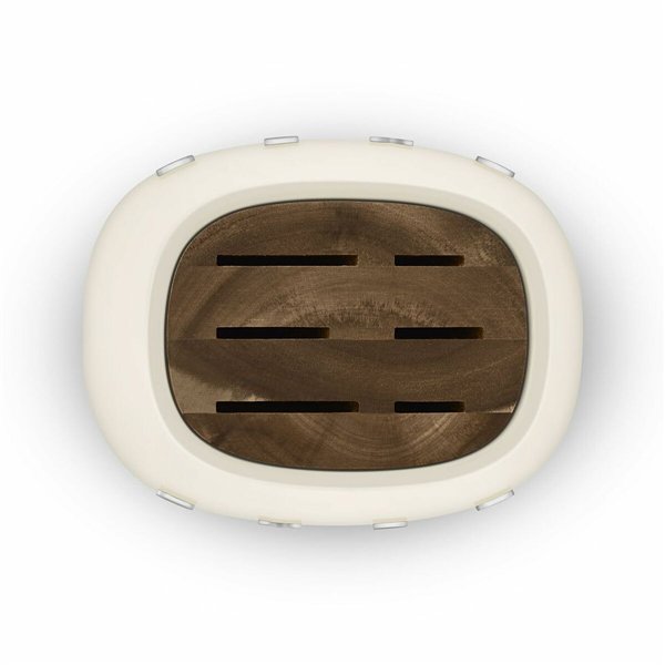 Set of Kitchen Knives and Stand Smeg KBSF02CR Cream