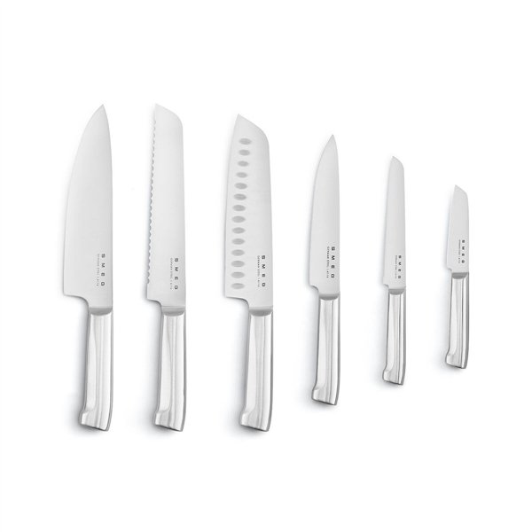 Set of Kitchen Knives and Stand Smeg KBSF02PB