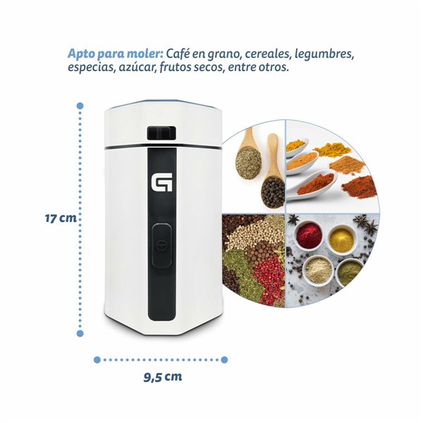 Electric Grinder Grunkel White 120 W 50 g