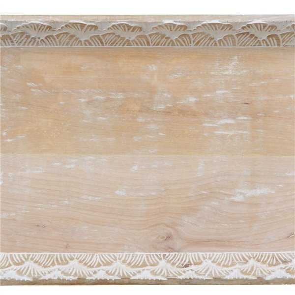 Snack tray 45,5 x 30,5 x 5,5 cm White Mango wood (2 Units)