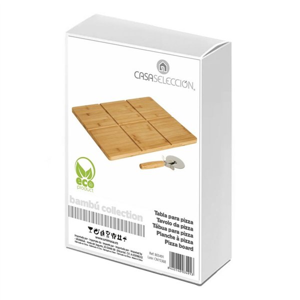 Pizza Cutter Natural Bamboo 40 x 30 x 1,5 cm