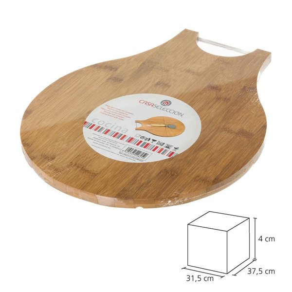 Pizza Cutter Natural Bamboo 38 x 32 x 1,5 cm