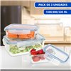 Set of Stackable Hermetically-sealed Kitchen Containers Max Home 6 Units 23 x 7,5 x 17,5 cm