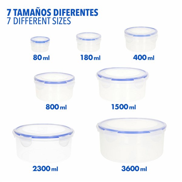 Set of Stackable Hermetically-sealed Kitchen Containers Max Home 23 x 11 x 23 cm 6 Units