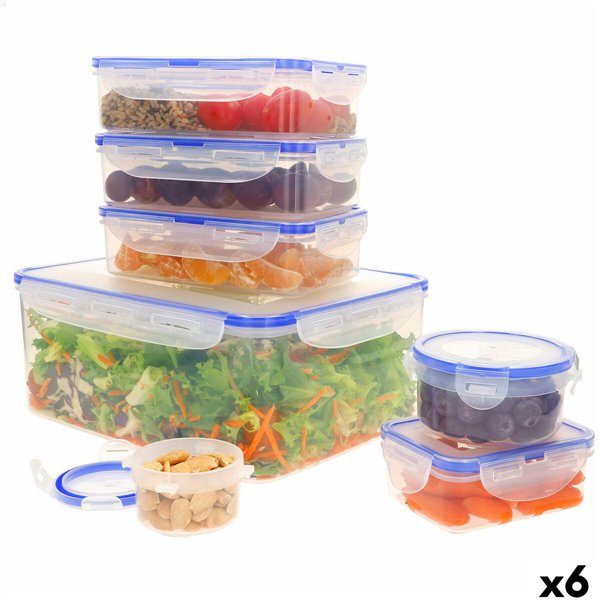 Set of Stackable Hermetically-sealed Kitchen Containers Max Home 29 x 12 x 20 cm 6 Units