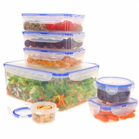 Set of Stackable Hermetically-sealed Kitchen Containers Max Home 29 x 12 x 20 cm 6 Units