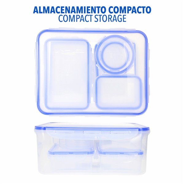 Set of Stackable Hermetically-sealed Kitchen Containers Max Home 29 x 12 x 20 cm 6 Units
