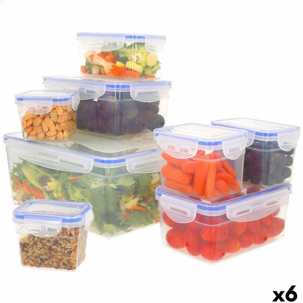 Set of Stackable Hermetically-sealed Kitchen Containers Max Home 27 x 12 x 20 cm 6 Units