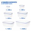 Set of Stackable Hermetically-sealed Kitchen Containers Max Home 27 x 12 x 20 cm 6 Units