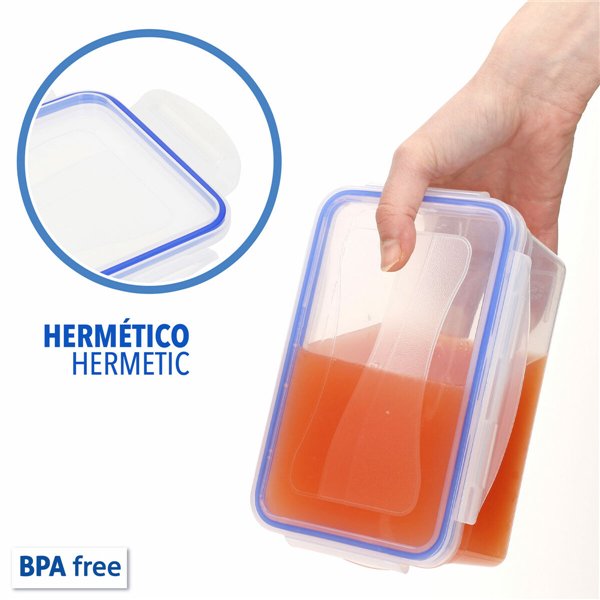 Set of Stackable Hermetically-sealed Kitchen Containers Max Home 27 x 12 x 20 cm 6 Units