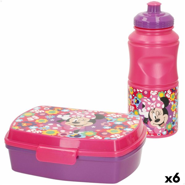 Lunch box Minnie Mouse 380 ml 17 x 5,5 x 13,5 cm Bottle (6 Units)