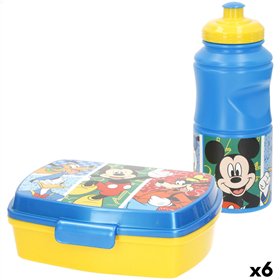 Lunchbox with Accessories Mickey Mouse Plastic 380 ml 17 x 5,5 x 13,5 cm (6 Units)