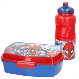 Lunchbox with Accessories Spider-Man Plastic 380 ml 17 x 5,5 x 13,5 cm (6 Units)