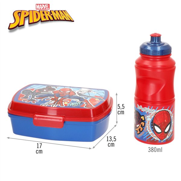Lunchbox with Accessories Spider-Man Plastic 380 ml 17 x 5,5 x 13,5 cm (6 Units)