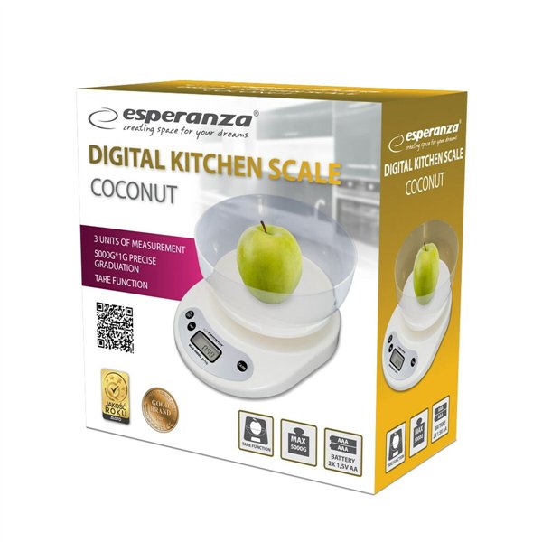 kitchen scale Esperanza EKS007 White 5 kg