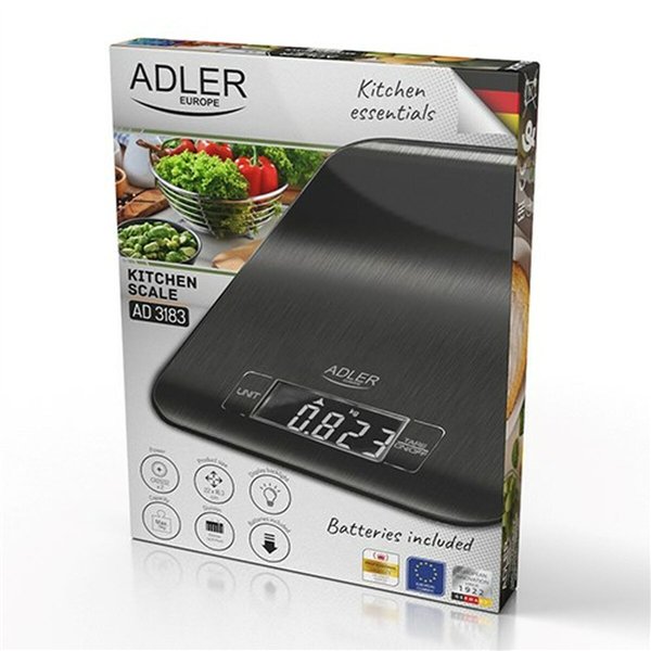 kitchen scale Adler AD 3183b Black 5 kg
