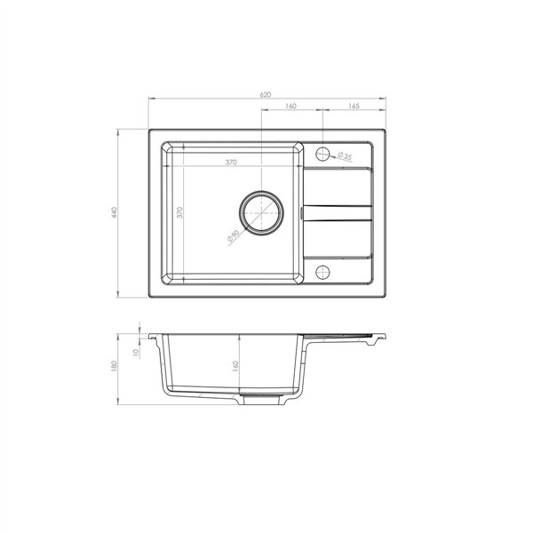 Sink with One Basin Maidsinks 070 242 101FB