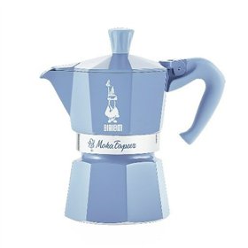 Italian Coffee Pot Bialetti Blue Aluminium Thermoplastic 3 Cups