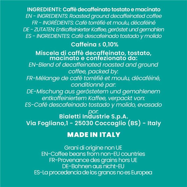 Ground coffee Bialetti Perfetto Moka Decaf 250 g