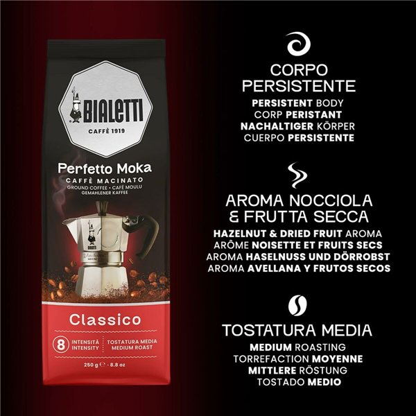 Ground coffee Bialetti Perfetto Moka Classic 250 g (2 Units)