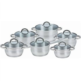Casserole with Lid Feel Maestro MR-2120-12 Steel Stainless steel Ø 18 cm Ø 24 cm Ø 20 cm Ø 16 cm (12 Pieces)
