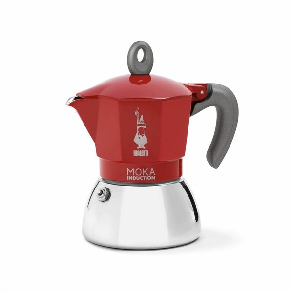Coffee-maker Bialetti Moka Italian Coffee Pot Black Red Stainless steel Aluminium 90 ml 100 ml 2 Cups 1 Piece