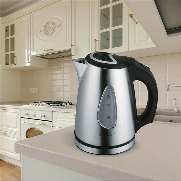 Kettle Feel Maestro MR-029New White Black Stainless steel 1600 W 1 L