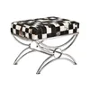Bench DKD Home Decor Brown Cream Silver Dark brown Steel 53 x 40 x 43 cm