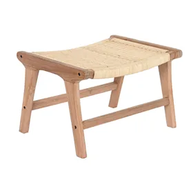 Bench DKD Home Decor White Brown Beige Teak 65 x 47 x 40 cm