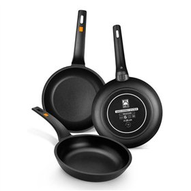 Non-stick frying pan BRA Sartén Efficient Ø 22 cm Black Metal Aluminium