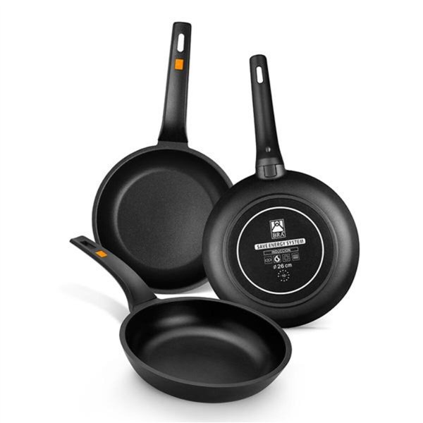 Non-stick frying pan BRA Sartén Efficient Ø 22 cm Black Metal Aluminium