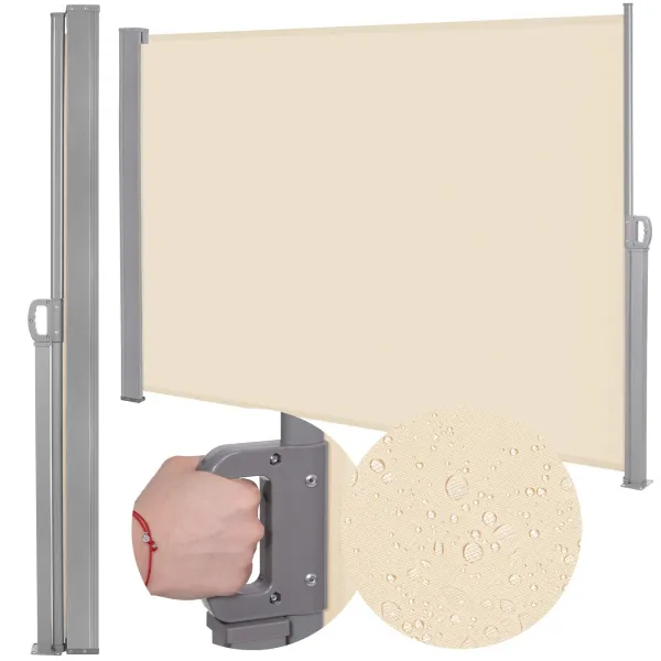 Side awning Springos AW0005 350x180 cm retractable light beige screen