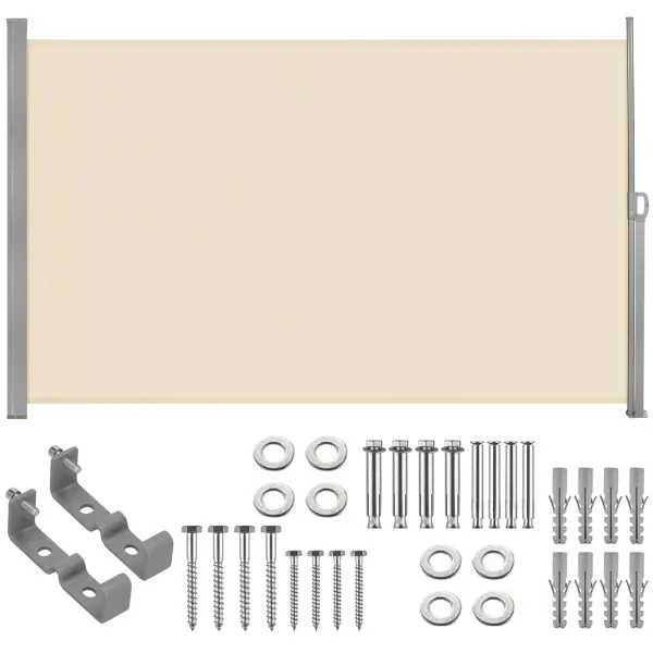 Side awning Springos AW0005 350x180 cm retractable light beige screen