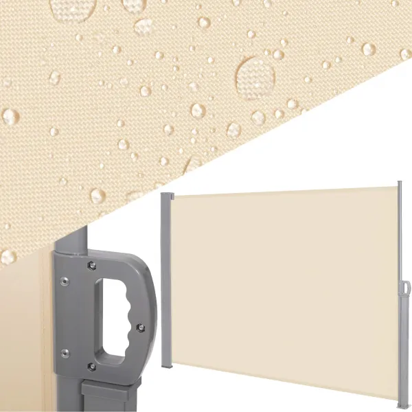 Side awning Springos AW0005 350x180 cm retractable light beige screen