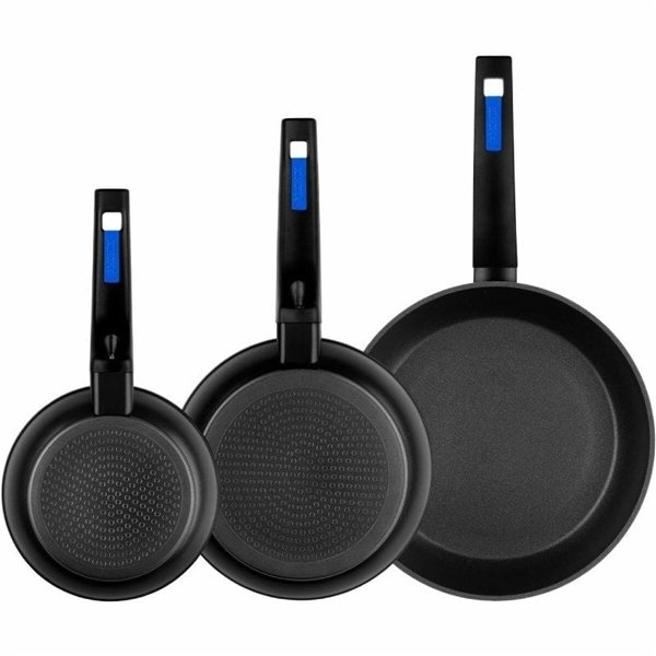 Set of Frying Pans Monix M811200 Black Bakelite Toughened aluminium 3 Pieces