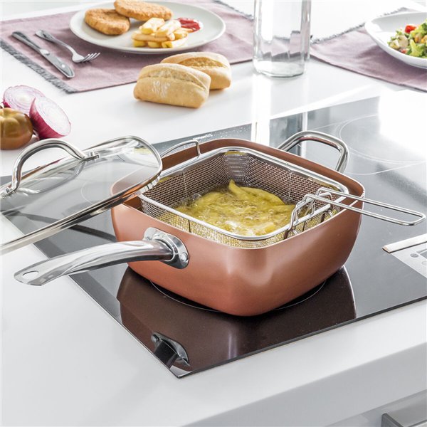 All-Purpose Copper Pan Set 5 in 1 Coppans InnovaGoods 4 Pieces