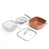 All-Purpose Copper Pan Set 5 in 1 Coppans InnovaGoods 4 Pieces