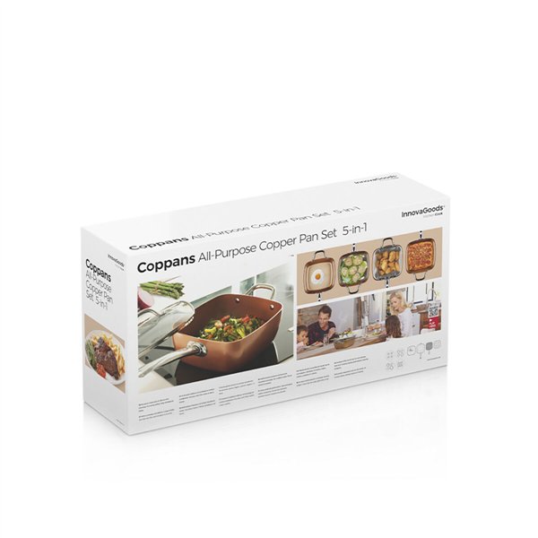 Universāls vara pannu komplekts 5 vienā Coppans InnovaGoods 4 daļas