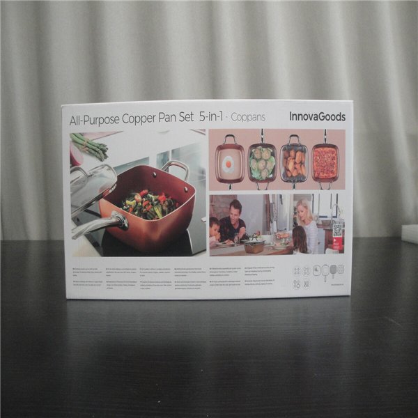 Yleiskäyttöinen kuparipannusarja 5 in 1 Coppans InnovaGoods 4 osaa