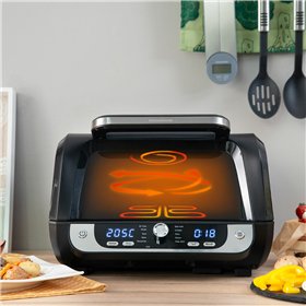 Аэрофритюрница с грилем, аксессуарами и книгой рецептов InnovaGoods Fryinn 12-в-1 6000 Black Steel 3400 Вт 6 л