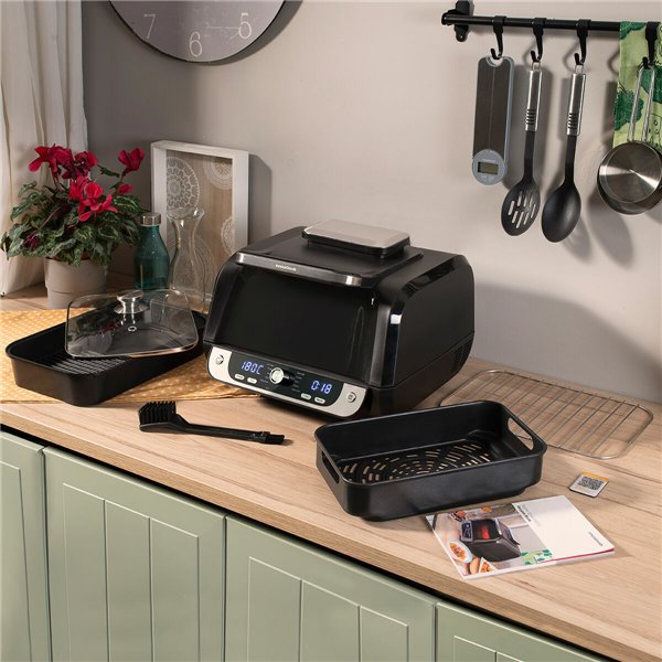 Oro gruzdintuvė su griliu, priedais ir receptų knyga „InnovaGoods Fryinn 12-in-1 6000“ juodas plienas 3400 W 6 l