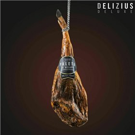 Set of Iberian Acorn-Fed Ham Shoulder and Ham Holder Delizius Deluxe