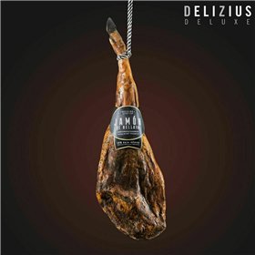 Set of Iberian Acorn-Fed Ham and Ham Holder Delizius Deluxe