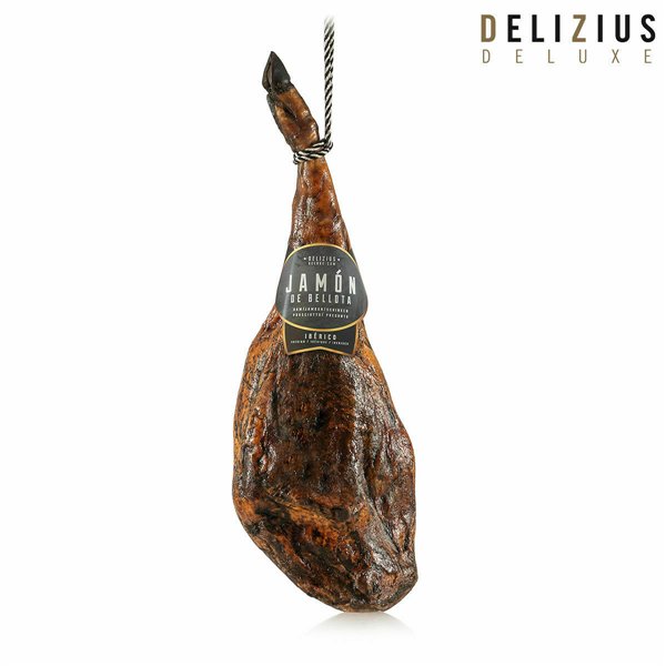 Set of Iberian Acorn-Fed Ham and Ham Holder Delizius Deluxe